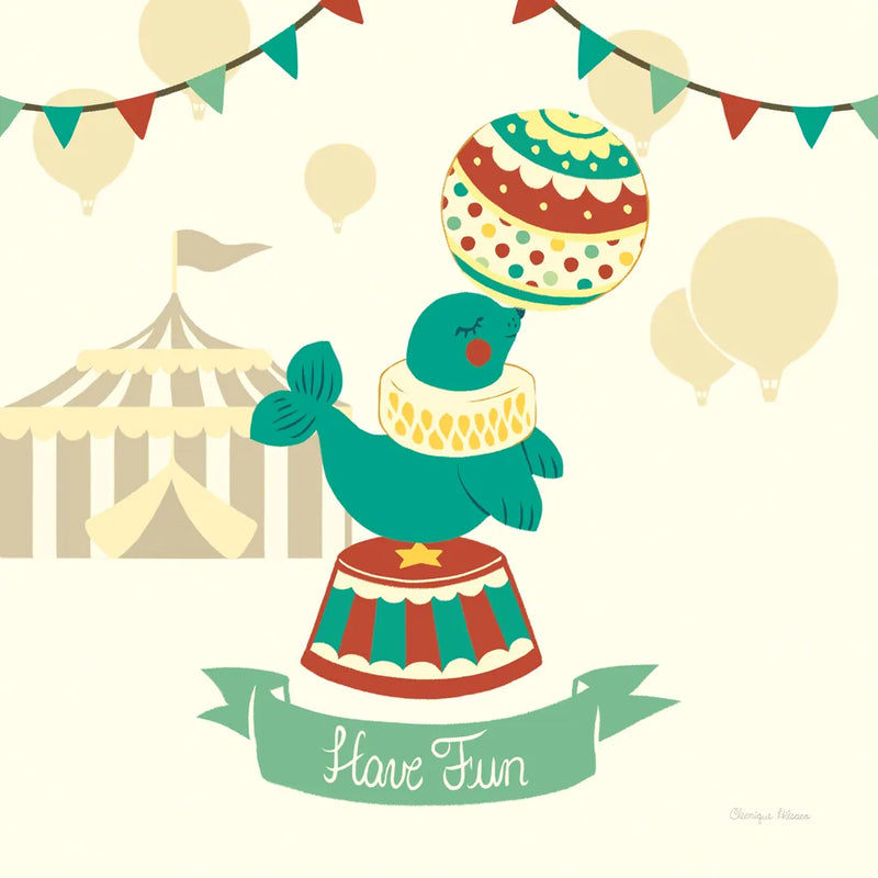 Little Circus Seal by Cleonique Hilsaca. SKU 17730a. Archival Giclee Fine art print for wall decor.
