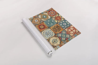 Moroccan Tiles by Cleonique Hilsaca. shown as a rolled paper print. Available as archival giclee rolled canvas, fine art paper, or poster print. SKU 38565i.