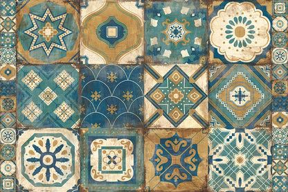 Moroccan Tiles Blue by Cleonique Hilsaca. SKU 10511i. Archival Giclee Fine art print for wall decor.