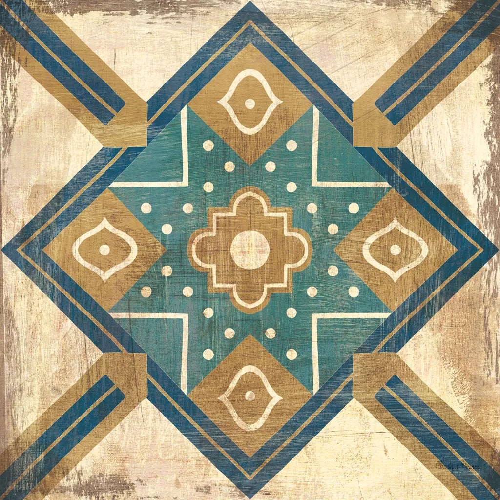 Moroccan Tiles Blue IX by Cleonique Hilsaca. SKU 38574a. Archival Giclee Fine art print for wall decor.