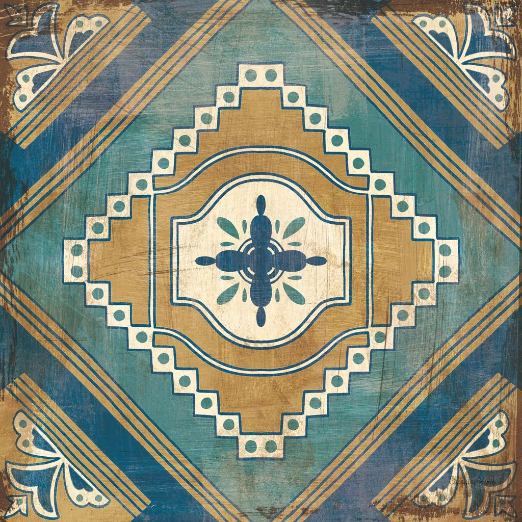 Moroccan Tiles Blue V by Cleonique Hilsaca. SKU 38570a. Archival Giclee Fine art print for wall decor.