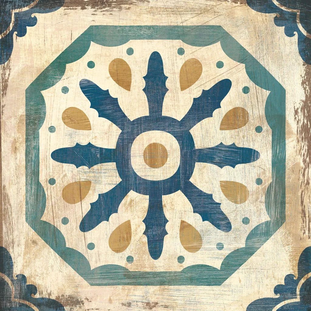 Moroccan Tiles Blue XI by Cleonique Hilsaca. SKU 38576a. Archival Giclee Fine art print for wall decor.