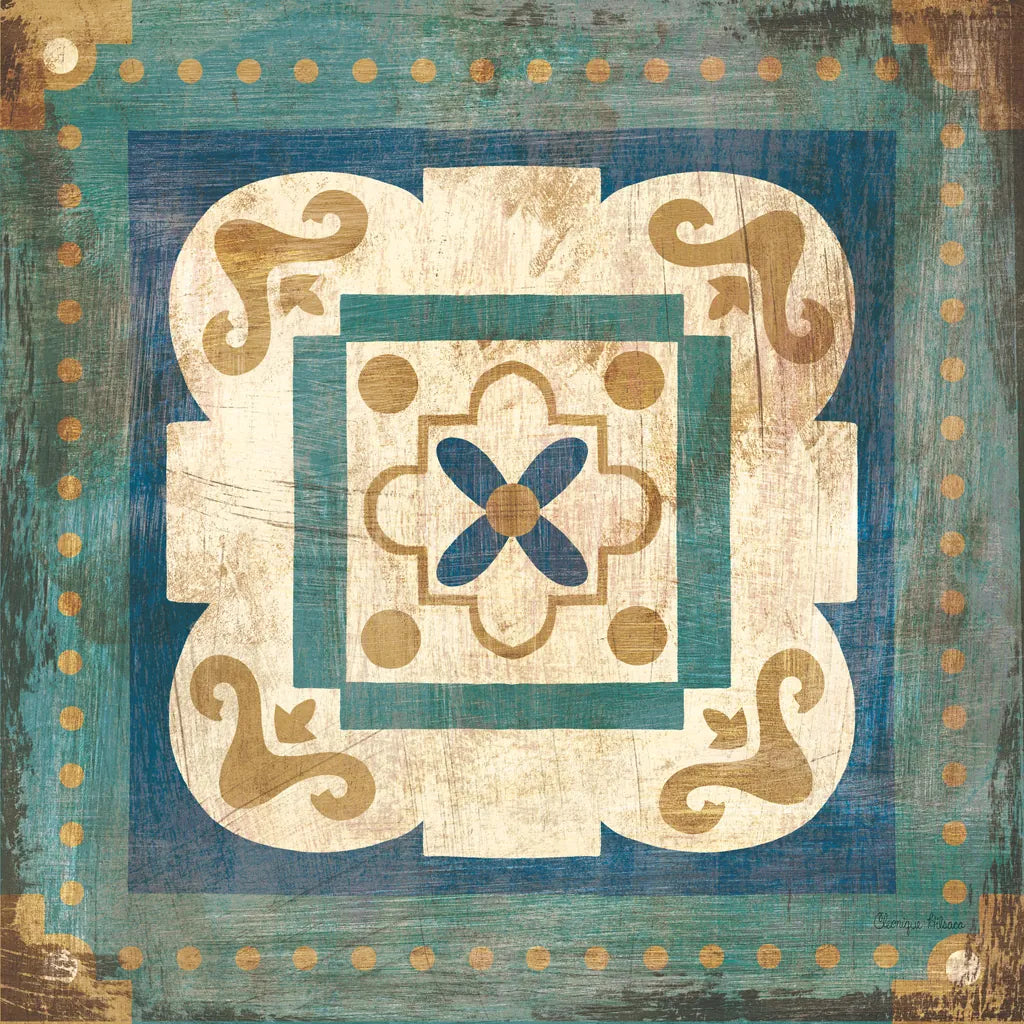 Moroccan Tiles Blue XII by Cleonique Hilsaca. SKU 38577a. Archival Giclee Fine art print for wall decor.