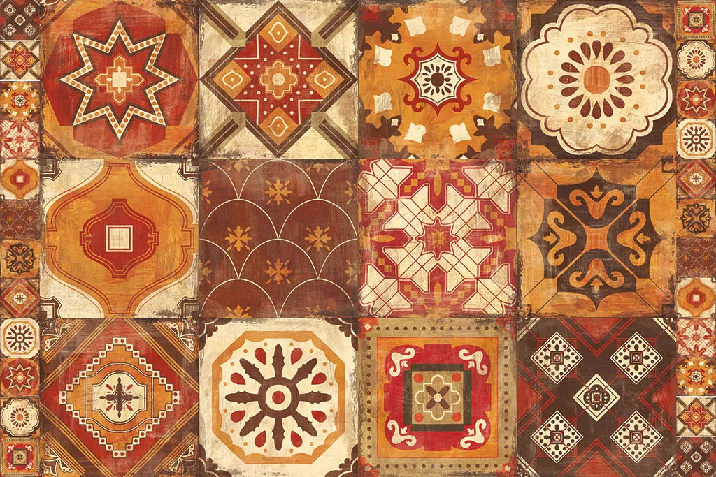 Moroccan Tiles Spice by Cleonique Hilsaca. SKU 10512i. Archival Giclee Fine art print for wall decor.