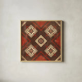 Moroccan Tiles Spice IV by Cleonique Hilsaca. Shown in a natural wood glass frame for a timeless modern aesthetic. Available as an archival giclee rolled canvas, fine art paper, or poster print. SKU 38580a.