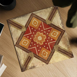 Moroccan Tiles Spice IX by Cleonique Hilsaca. Shown as a detailed flat fine art print, highlighting archival giclee quality. Available as an archival giclee rolled canvas, fine art paper, or poster print. SKU 38581a.