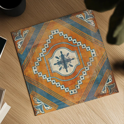 Moroccan Tiles V by Cleonique Hilsaca. Shown as a detailed flat fine art print, highlighting archival giclee quality. Available as an archival giclee rolled canvas, fine art paper, or poster print. SKU 38585a.