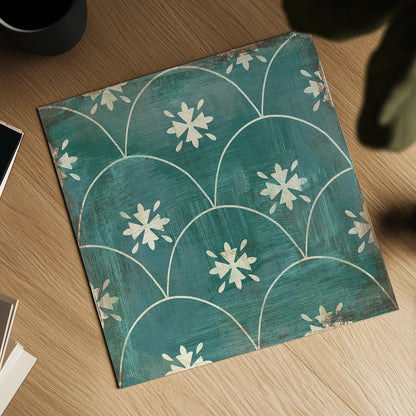 Moroccan Tiles VI by Cleonique Hilsaca. Shown as a detailed flat fine art print, highlighting archival giclee quality. Available as an archival giclee rolled canvas, fine art paper, or poster print. SKU 16731a.