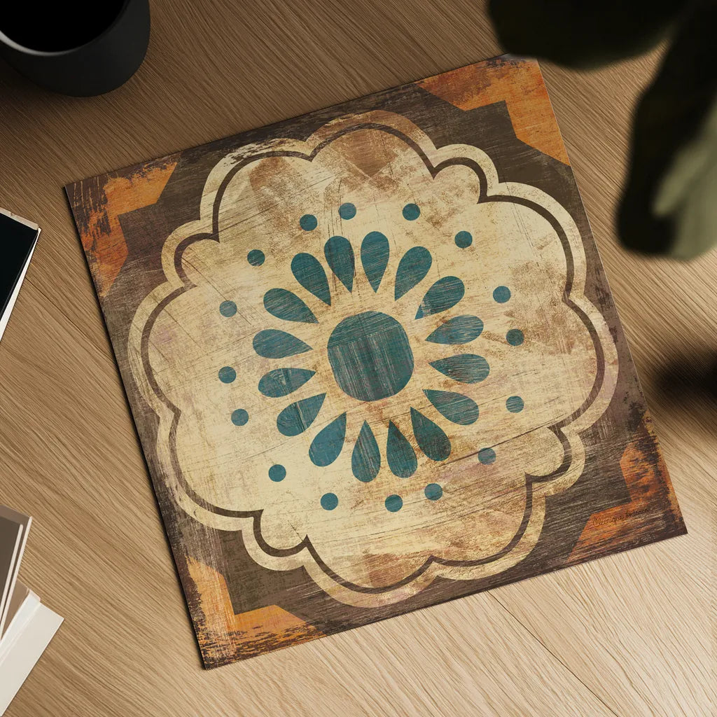 Moroccan Tiles VIII by Cleonique Hilsaca. Shown as a detailed flat fine art print, highlighting archival giclee quality. Available as an archival giclee rolled canvas, fine art paper, or poster print. SKU 16180a.