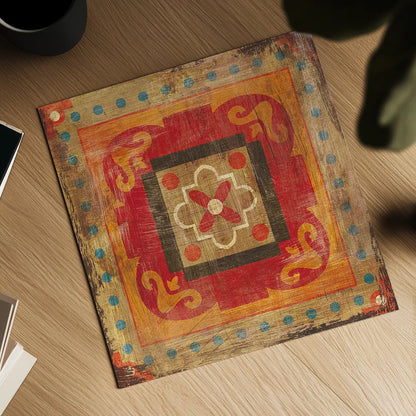 Moroccan Tiles XII by Cleonique Hilsaca. Shown as a detailed flat fine art print, highlighting archival giclee quality. Available as an archival giclee rolled canvas, fine art paper, or poster print. SKU 16184a.