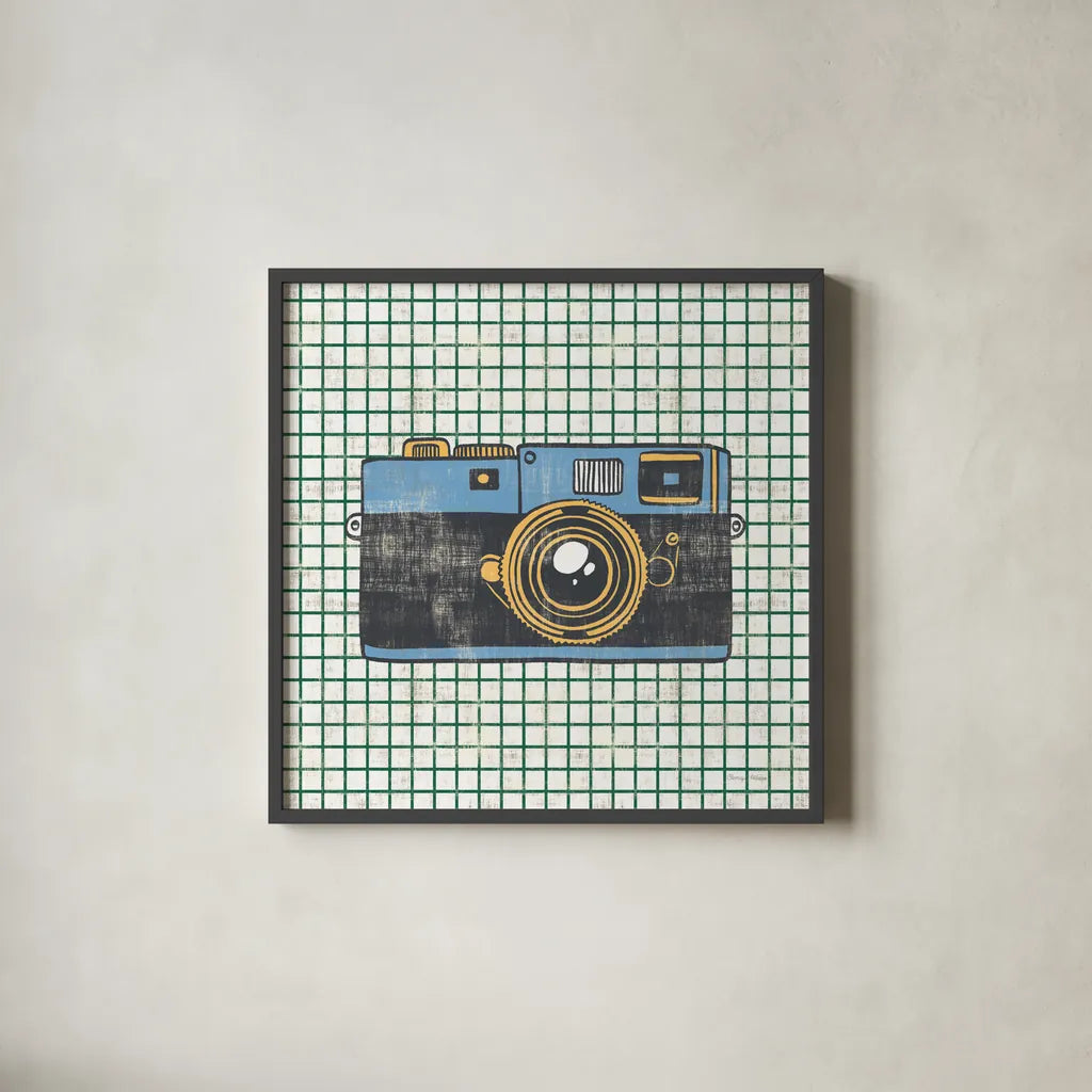 Wanderlust Capture the World No Words by Cleonique Hilsaca. Shown in a sleek black glass frame for a contemporary gallery look. Available as an archival giclee rolled canvas, fine art paper, or poster print. SKU 60990a.