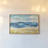 Abstract Coastal I by Courtney Prahl. shown as a paper print in a natural frame. Available as a archival giclee rolled canvas, fine art paper, or poster print. SKU 44177i.
