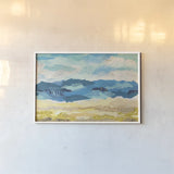 Abstract Coastal I by Courtney Prahl. shown as a paper print in a white frame. Available as a archival giclee rolled canvas, fine art paper, or poster print. SKU 44177i.