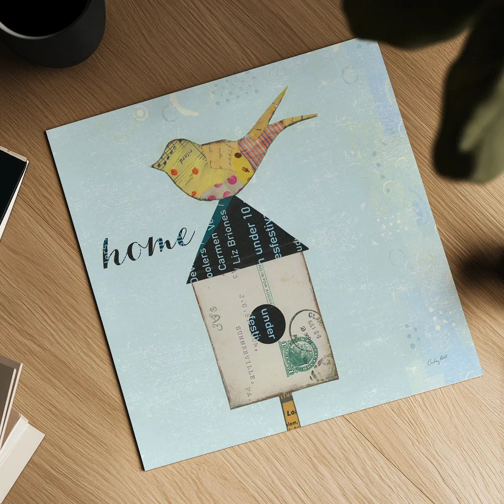 At Home II Home by Courtney Prahl. Shown as a detailed flat fine art print, highlighting archival giclee quality. Available as an archival giclee rolled canvas, fine art paper, or poster print. SKU 19332a.