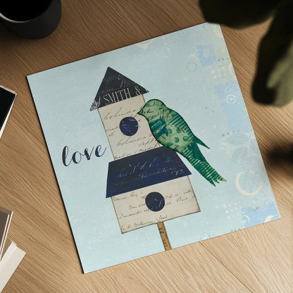 At Home IV Love by Courtney Prahl. Shown as a detailed flat fine art print, highlighting archival giclee quality. Available as an archival giclee rolled canvas, fine art paper, or poster print. SKU 19334a.