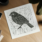Bird Element I by Courtney Prahl. Shown as a detailed flat fine art print, highlighting archival giclee quality. Available as an archival giclee rolled canvas, fine art paper, or poster print. SKU 30365a.