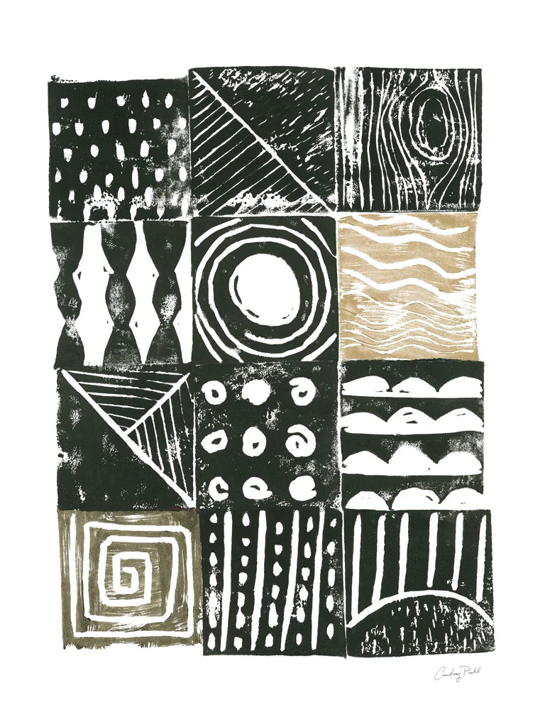 Block Print I Green Sand by Courtney Prahl