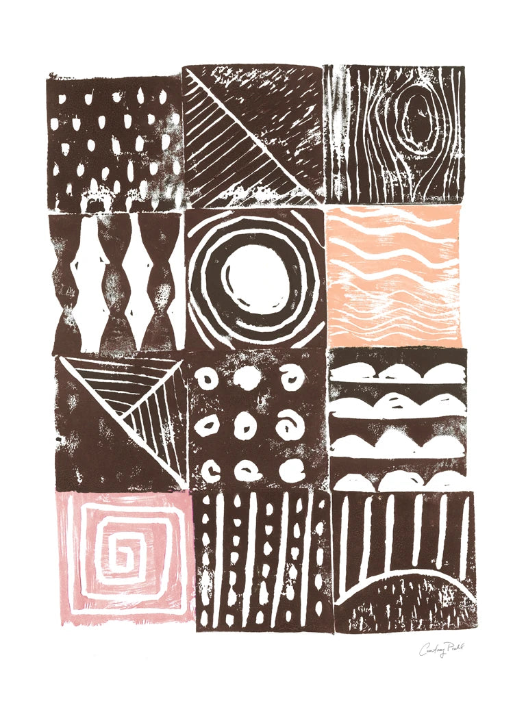Block Print I Pink by Courtney Prahl