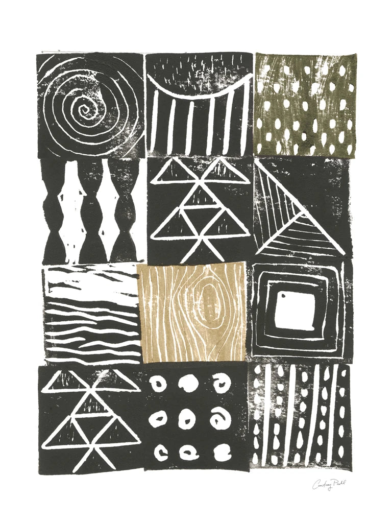 Block Print V Green Sand by Courtney Prahl
