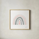 Boho Rainbow VII by Courtney Prahl. Shown in a natural wood glass frame for a timeless modern aesthetic. Available as an archival giclee rolled canvas, fine art paper, or poster print. SKU 57819a.