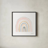 Boho Rainbow VIII by Courtney Prahl. Shown in a sleek black glass frame for a contemporary gallery look. Available as an archival giclee rolled canvas, fine art paper, or poster print. SKU 57820a.
