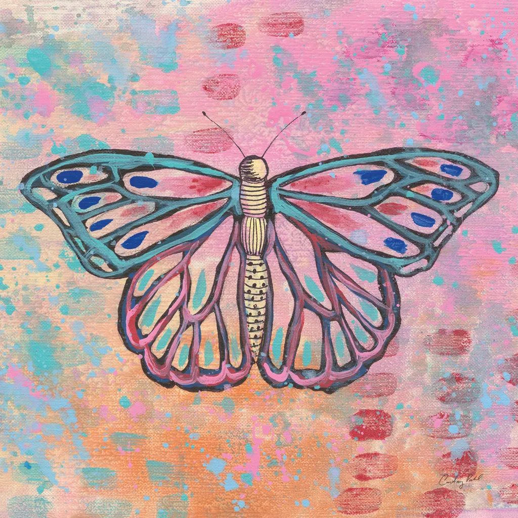 Bright Butterfly II by Courtney Prahl. SKU 89305a. Archival Giclee Fine art print for wall decor.
