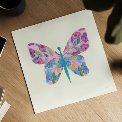 Butterfly Garden II by Courtney Prahl. Shown as a detailed flat fine art print, highlighting archival giclee quality. Available as an archival giclee rolled canvas, fine art paper, or poster print. SKU 54369a.