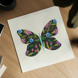 Butterfly Garden III by Courtney Prahl. Shown as a detailed flat fine art print, highlighting archival giclee quality. Available as an archival giclee rolled canvas, fine art paper, or poster print. SKU 54370a.