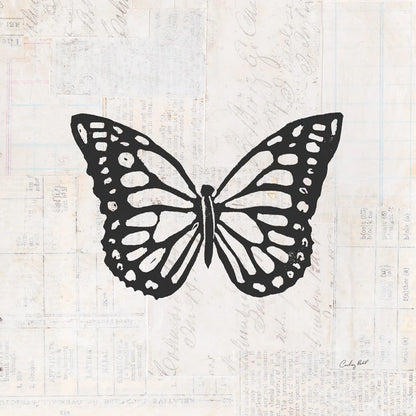 Butterfly Stamp BW by Courtney Prahl. SKU 54279a. Archival Giclee Fine art print for wall decor.