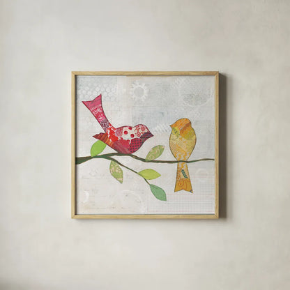 Catching Up II by Courtney Prahl. Shown in a natural wood glass frame for a timeless modern aesthetic. Available as an archival giclee rolled canvas, fine art paper, or poster print. SKU 25203a.