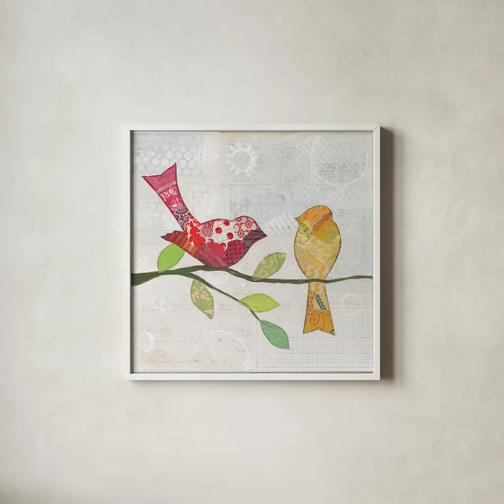 Catching Up II by Courtney Prahl. Shown in a crisp white glass frame for a clean and minimalist style. Available as an archival giclee rolled canvas, fine art paper, or poster print. SKU 25203a.