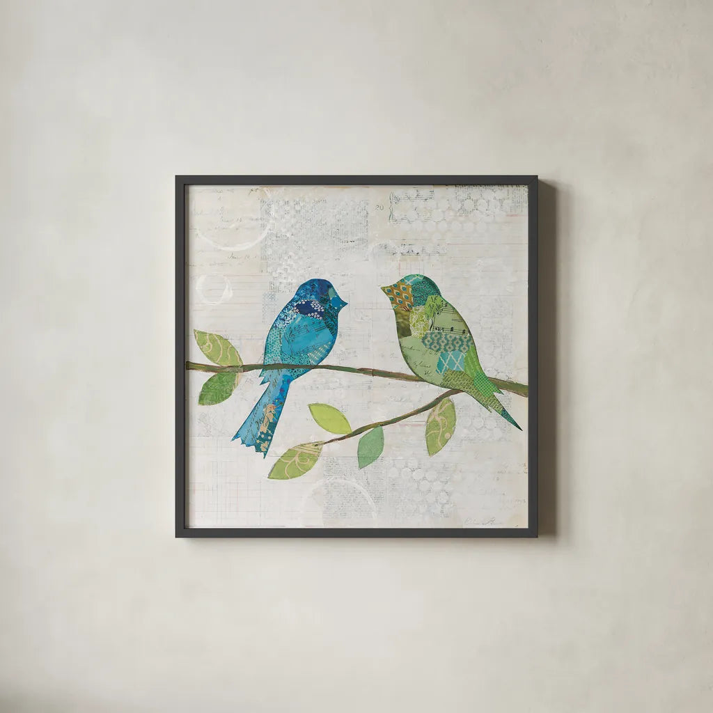 Catching Up III by Courtney Prahl. Shown in a sleek black glass frame for a contemporary gallery look. Available as an archival giclee rolled canvas, fine art paper, or poster print. SKU 25204a.