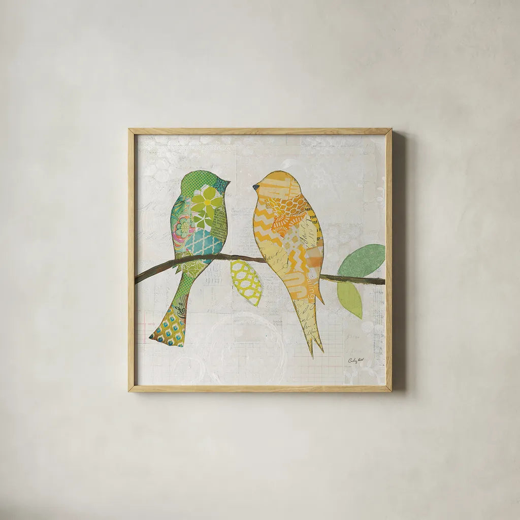 Catching Up IV by Courtney Prahl. Shown in a natural wood glass frame for a timeless modern aesthetic. Available as an archival giclee rolled canvas, fine art paper, or poster print. SKU 25504a.