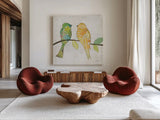 Catching Up IV by Courtney Prahl. Shown as extra-large giant wall art in a modern living room. Available as an archival giclee rolled canvas, fine art paper, or poster print. SKU 25504a.