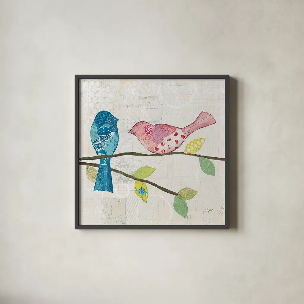 Catching Up V by Courtney Prahl. Shown in a sleek black glass frame for a contemporary gallery look. Available as an archival giclee rolled canvas, fine art paper, or poster print. SKU 25505a.