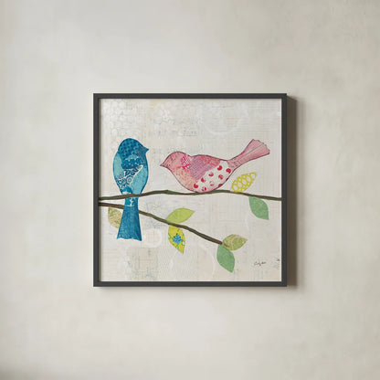 Catching Up V by Courtney Prahl. Shown in a sleek black glass frame for a contemporary gallery look. Available as an archival giclee rolled canvas, fine art paper, or poster print. SKU 25505a.