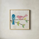 Catching Up V by Courtney Prahl. Shown in a natural wood glass frame for a timeless modern aesthetic. Available as an archival giclee rolled canvas, fine art paper, or poster print. SKU 25505a.