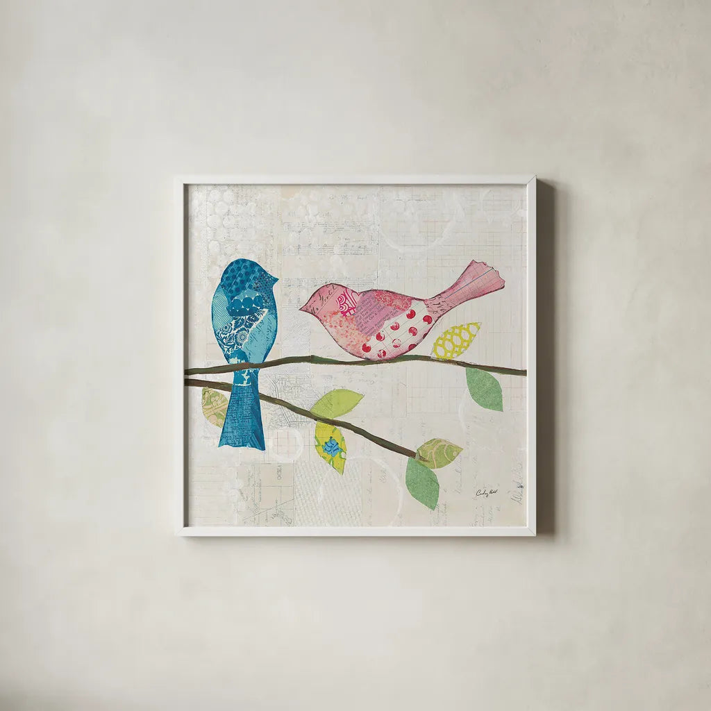 Catching Up V by Courtney Prahl. Shown in a crisp white glass frame for a clean and minimalist style. Available as an archival giclee rolled canvas, fine art paper, or poster print. SKU 25505a.