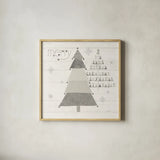 Christmas Patchwork I Neutral by Courtney Prahl. Shown in a natural wood glass frame for a timeless modern aesthetic. Available as an archival giclee rolled canvas, fine art paper, or poster print. SKU 39811a.