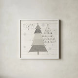 Christmas Patchwork I Neutral by Courtney Prahl. Shown in a crisp white glass frame for a clean and minimalist style. Available as an archival giclee rolled canvas, fine art paper, or poster print. SKU 39811a.