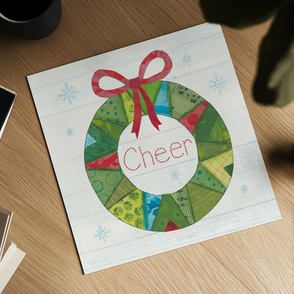 Christmas Patchwork III by Courtney Prahl. Shown as a detailed flat fine art print, highlighting archival giclee quality. Available as an archival giclee rolled canvas, fine art paper, or poster print. SKU 38468a.