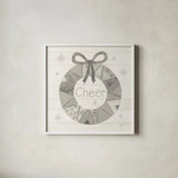 Christmas Patchwork III Neutral by Courtney Prahl. Shown in a crisp white glass frame for a clean and minimalist style. Available as an archival giclee rolled canvas, fine art paper, or poster print. SKU 39813a.