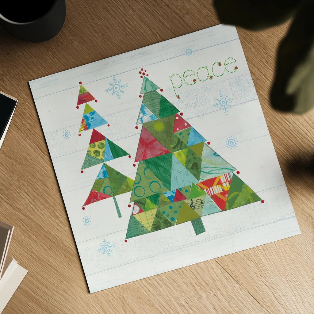 Christmas Patchwork IV by Courtney Prahl. Shown as a detailed flat fine art print, highlighting archival giclee quality. Available as an archival giclee rolled canvas, fine art paper, or poster print. SKU 38469a.