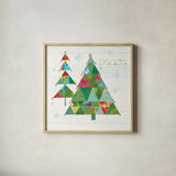 Christmas Patchwork IV by Courtney Prahl. Shown in a natural wood glass frame for a timeless modern aesthetic. Available as an archival giclee rolled canvas, fine art paper, or poster print. SKU 38469a.