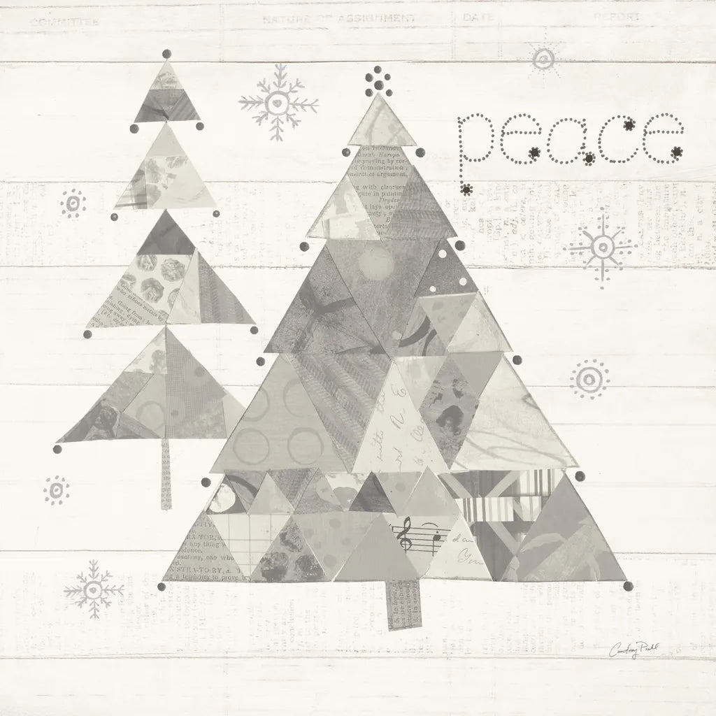 Christmas Patchwork IV Neutral by Courtney Prahl. SKU 39814a. Archival Giclee Fine art print for wall decor.