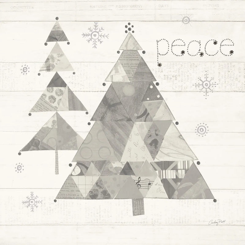 Christmas Patchwork IV Neutral by Courtney Prahl. SKU 39814a. Archival Giclee Fine art print for wall decor.
