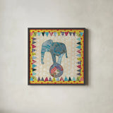Circus Fun II by Courtney Prahl. Shown in a sleek black glass frame for a contemporary gallery look. Available as an archival giclee rolled canvas, fine art paper, or poster print. SKU 34066a.