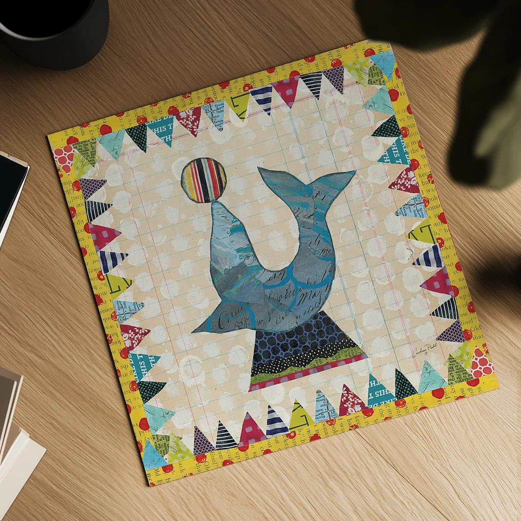 Circus Fun III by Courtney Prahl. Shown as a detailed flat fine art print, highlighting archival giclee quality. Available as an archival giclee rolled canvas, fine art paper, or poster print. SKU 34067a.