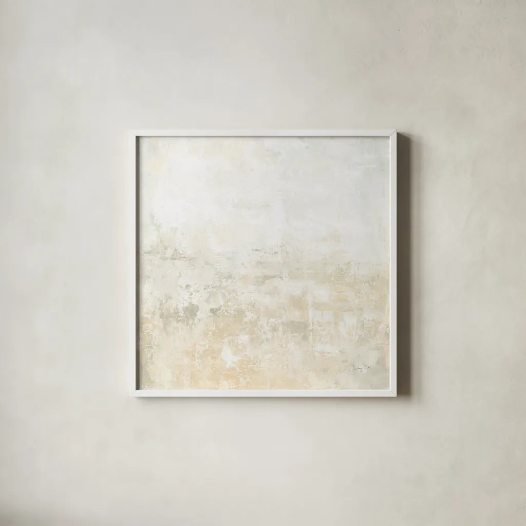 Clay I Light Sq by Courtney Prahl. Shown in a crisp white glass frame for a clean and minimalist style. Available as an archival giclee rolled canvas, fine art paper, or poster print. SKU 78318a.