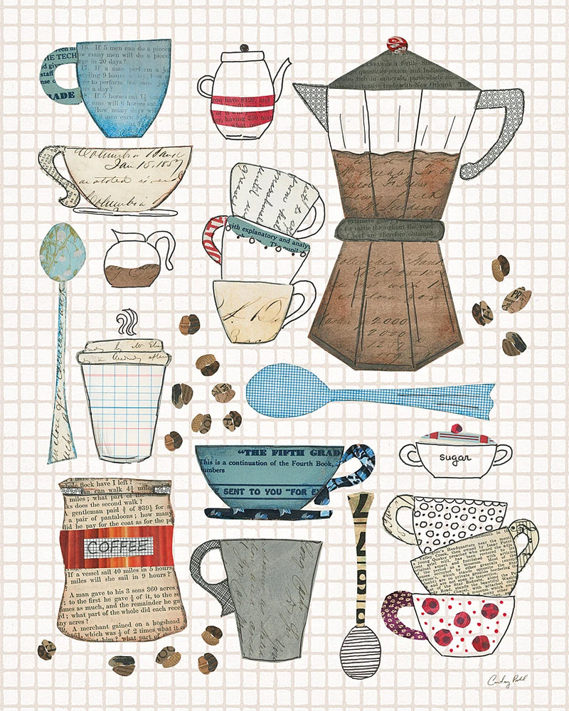 Coffee Chart I v2 Gingham by Courtney Prahl